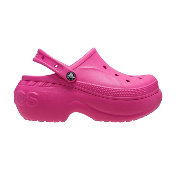 NWT Women’s Size 6 (Euro Sz 36-37) Crocs Bella Clogs Thick Soles Electric Pink - Picture 4 of 15